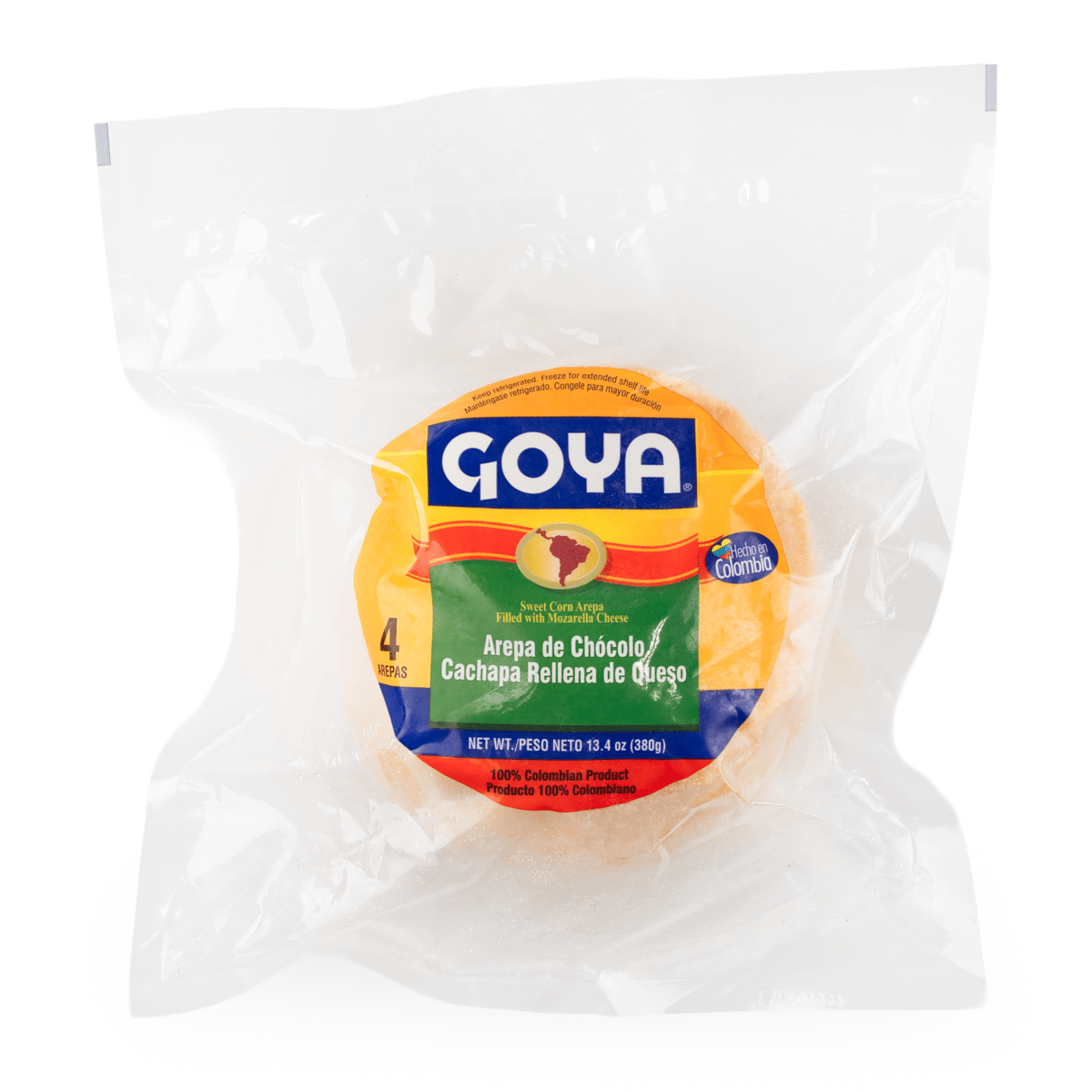 Arepa de Milho Doce Goya Recheada com Queijo Mussarela 380 g