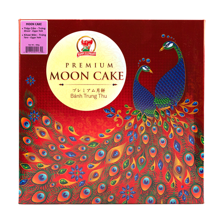 Bánh Trung Thu Happy Elephant Khoai Môn Trứng 2 cái / Thập Cẩm Trứng 2 cái 