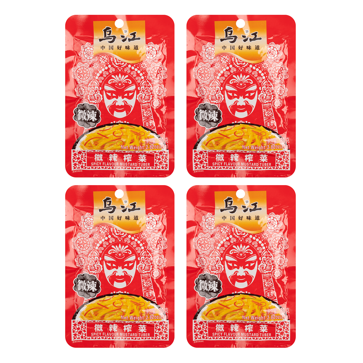 WUJIANG SPICY FLAVOR MUSTARD TUBER 4 PACK 320 g