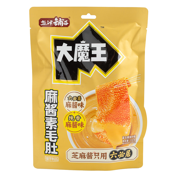 盐津铺子 大魔王魔芋素毛肚 六必居麻酱味+纯香麻酱味 200 克