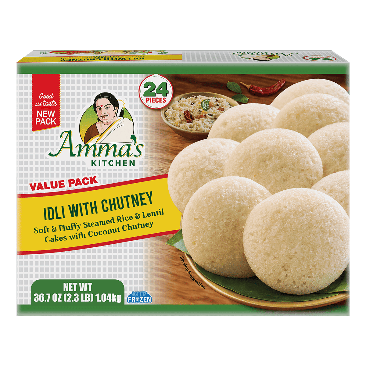 Amma’s Kitchen Idli (Rice Cake) Value Pack, Frozen 2.2 lb