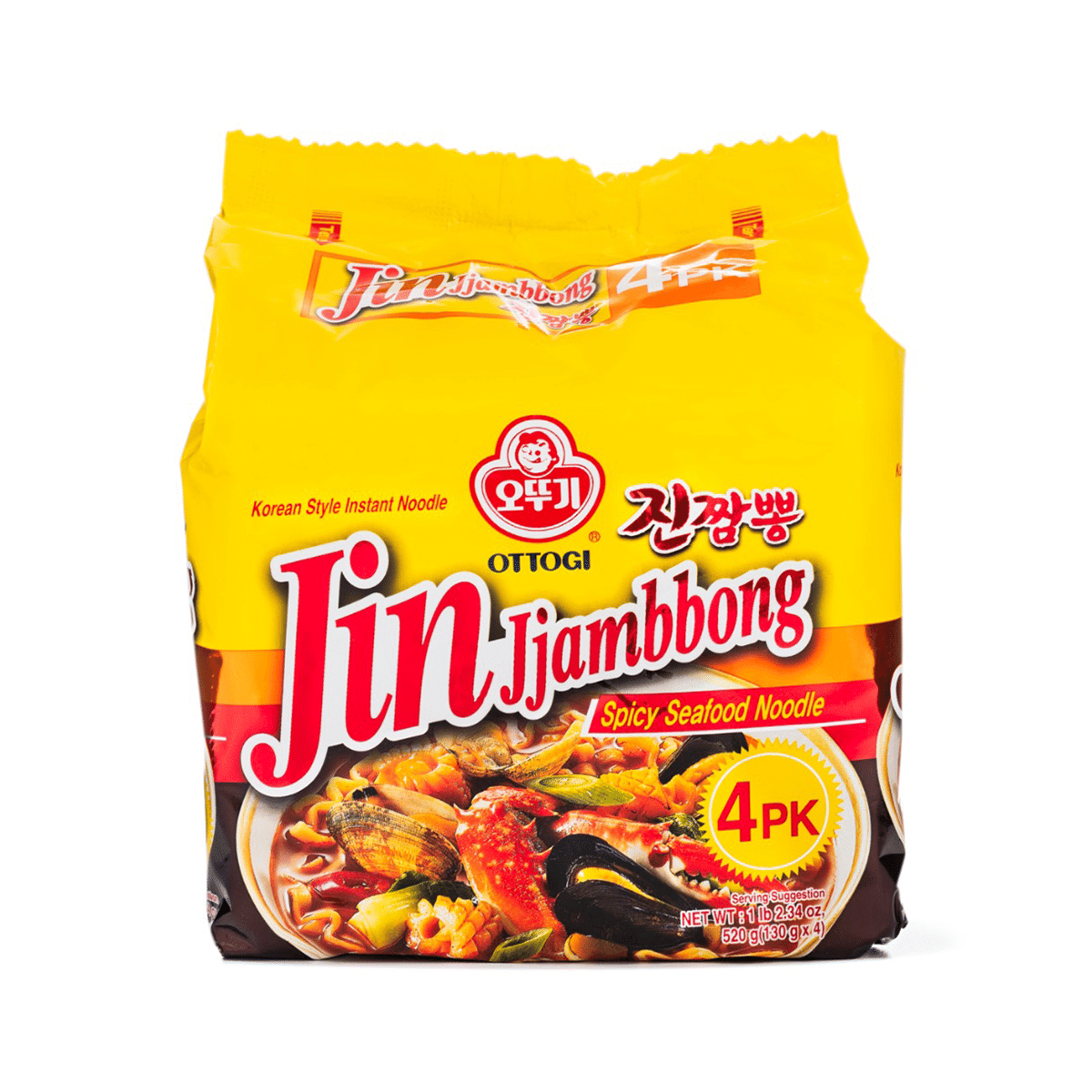 Otoki Jin Jjambbong Spicy Seafood Noodles 130g*4 520 g*8 pack