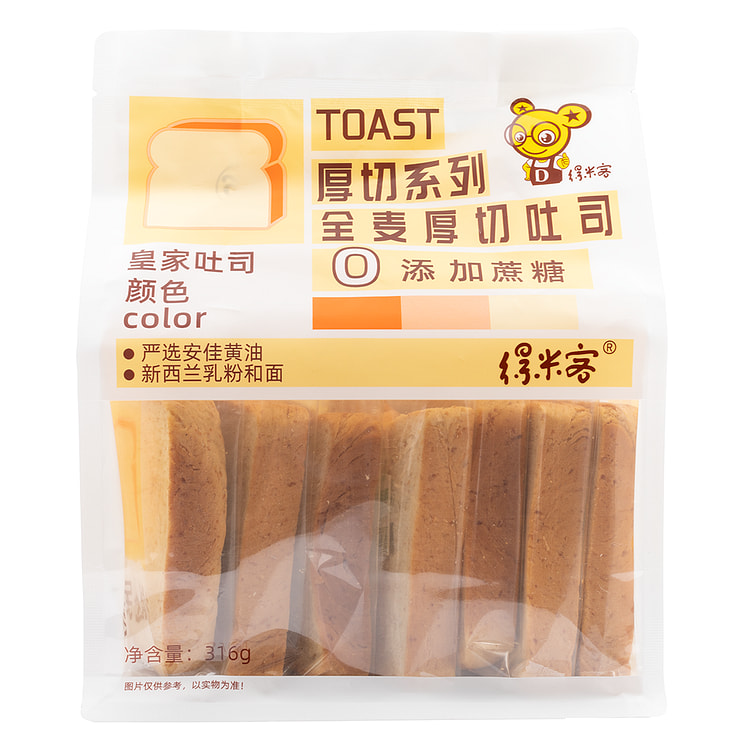 得米客 全麦厚切吐司（0蔗糖）316g 316 克