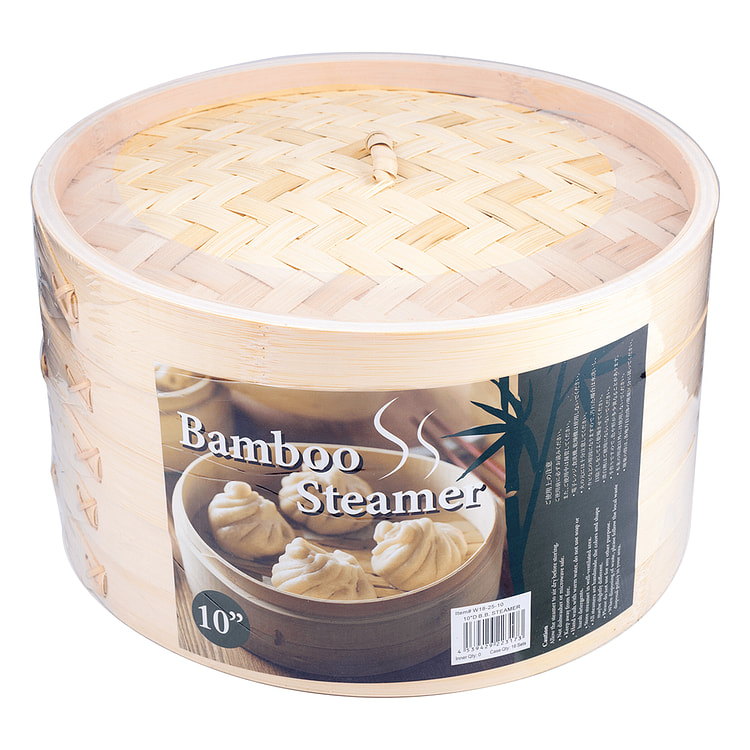 2-Tier Bamboo Steamer Baskets, 10-Inch 1 count
