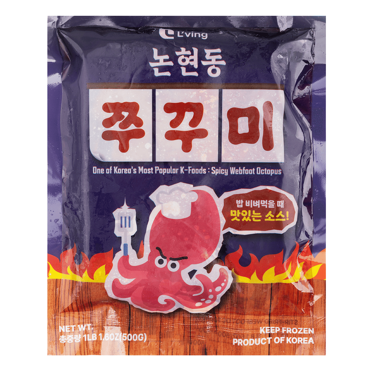 L'ving Spicy Stir-Fried Webfoot Octopus, Frozen 500 g