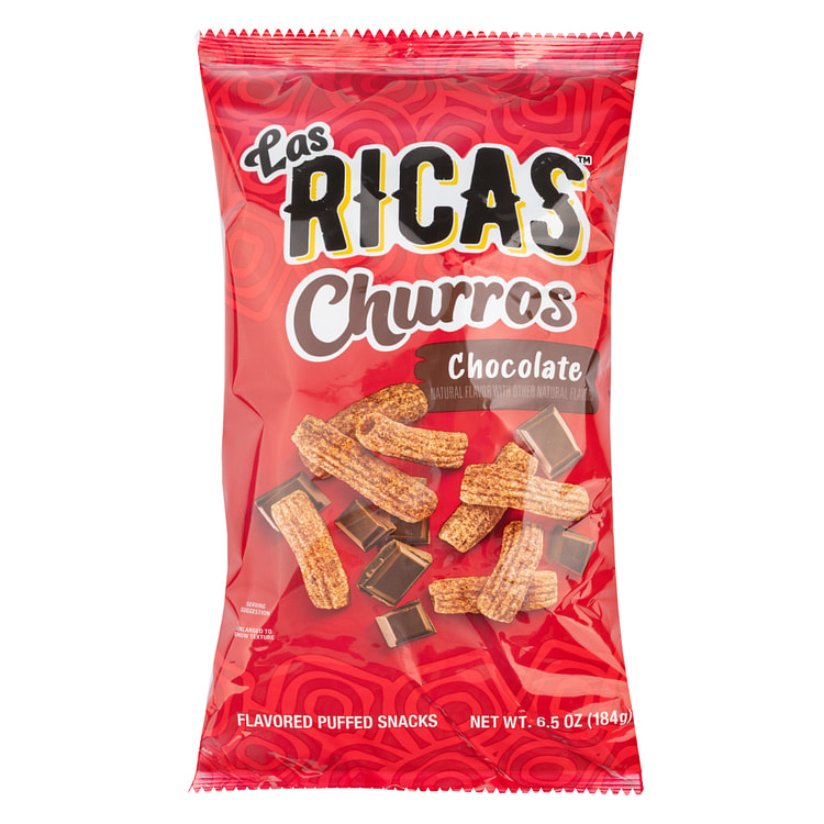 Las Ricas Churros Chocolate Puffed Snacks 6.5 oz
