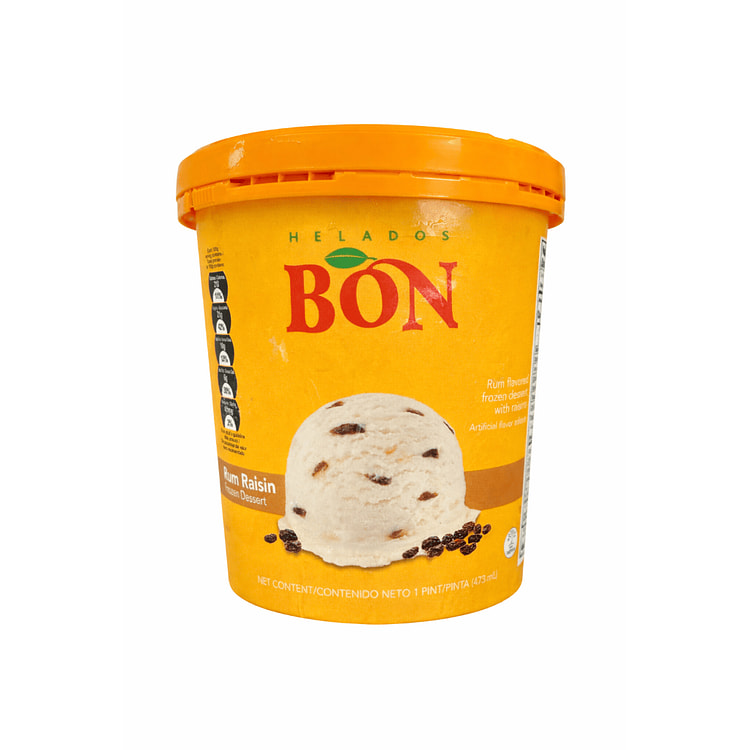 Postre Helado de Ron-Pasas Bon 16 onza(s)