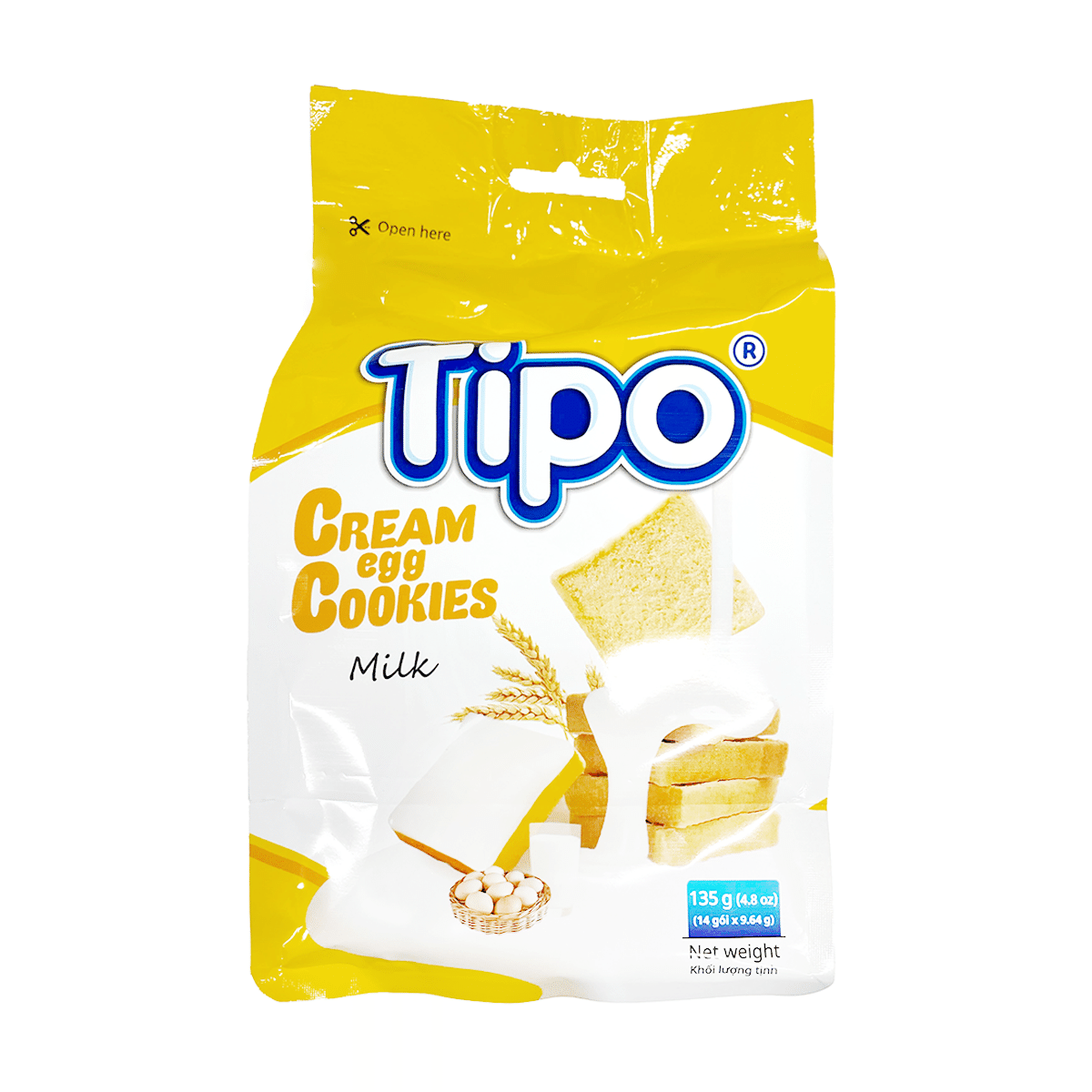 Tipo Cream Egg Cookies, Milk Flavor 4.8 oz