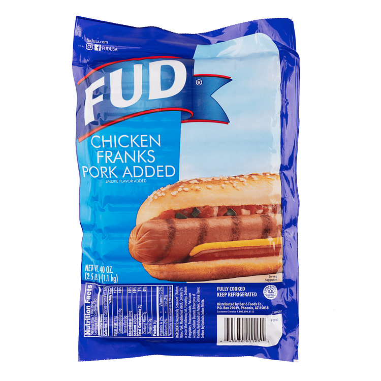 Fud Pork Added Chicken Franks 40 oz