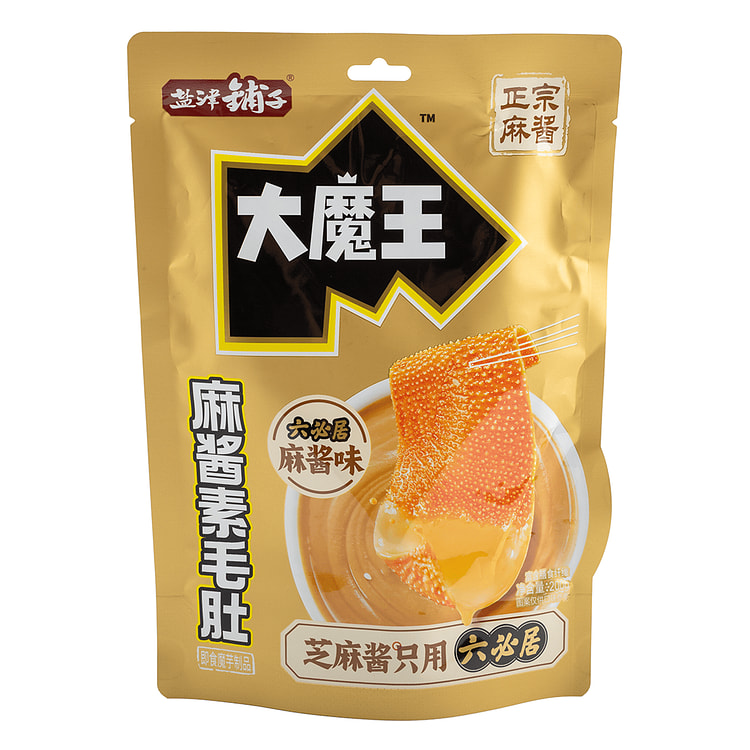 盐津铺子 大魔王魔芋素毛肚 六必居麻酱味+纯香麻酱味 200 克