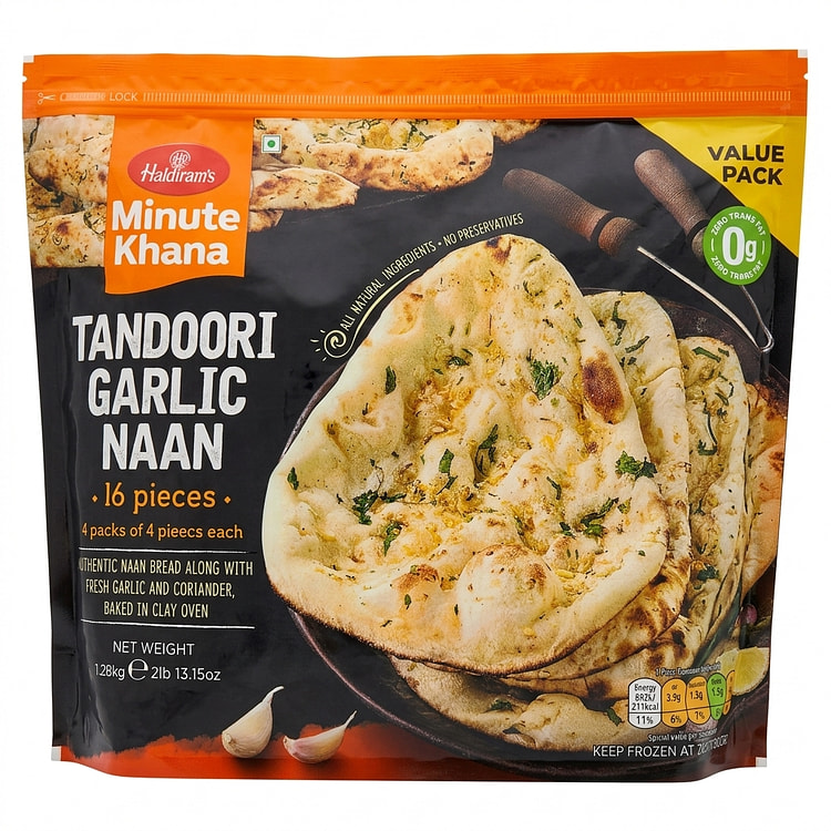 Haldiram Tandoori Garlic Naan 16 pieces 2lb 2 lb