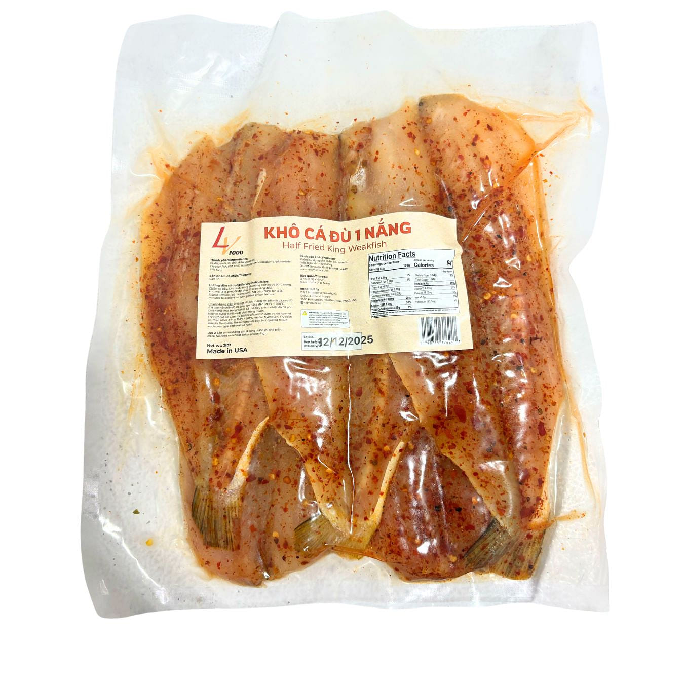 Half Dried King Weakfish, Frozen 2 lb