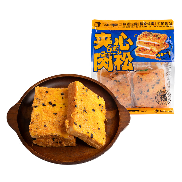 Toastique Thin-Cut Seaweed &amp; Floss Stuffed Toast (Bagged) 370 그램