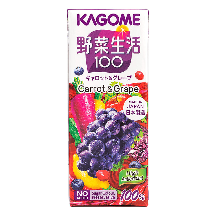 カゴメ 野菜生活100 キャロット&グレープ 200ml 6.76 fl.oz