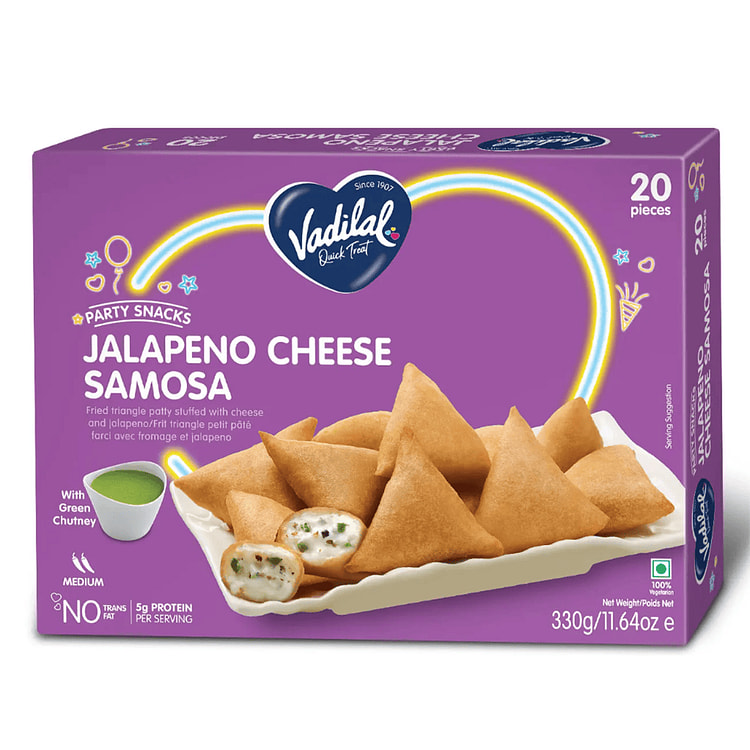 Vadilal Jalapeno Cheese Samosa 20pcs, Frozen
