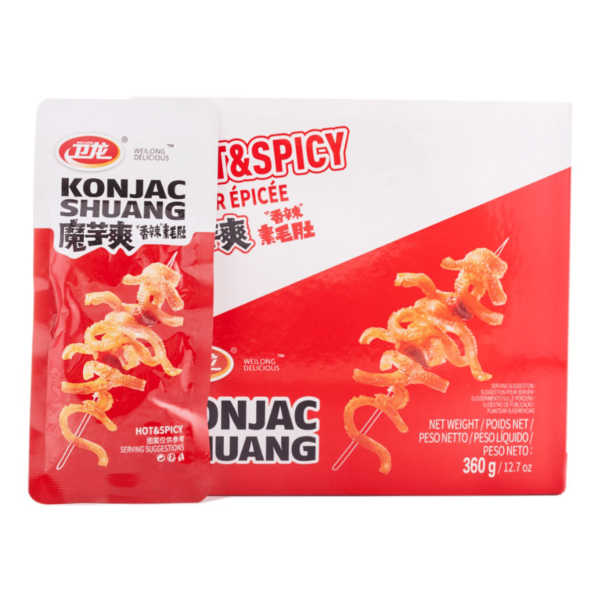Weilong Hot and Spicy Konjac Snack 360 g*18 pack