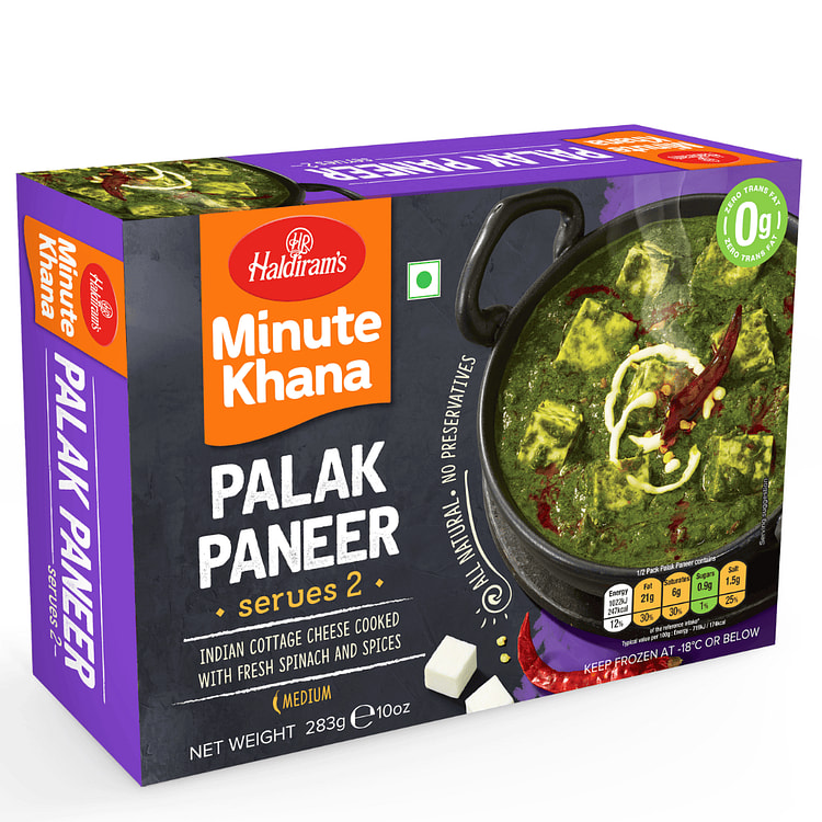 Haldiram's Minute Khana Palak Paneer, Medium Spicy Frozen 10 oz