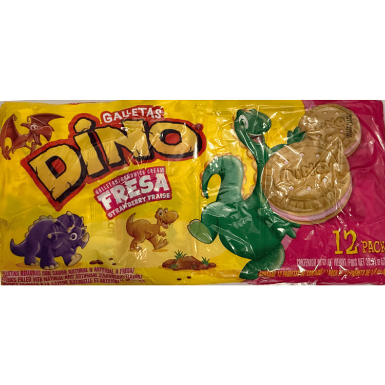 Dino Sandwich Cream Strawberry Cookies 20.31 oz