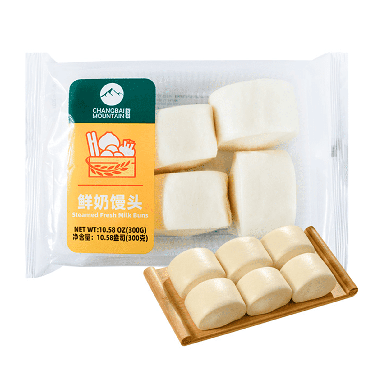 Changbai Mountain Steamed Fresh Milk Buns 6ct, Frozen 300 g