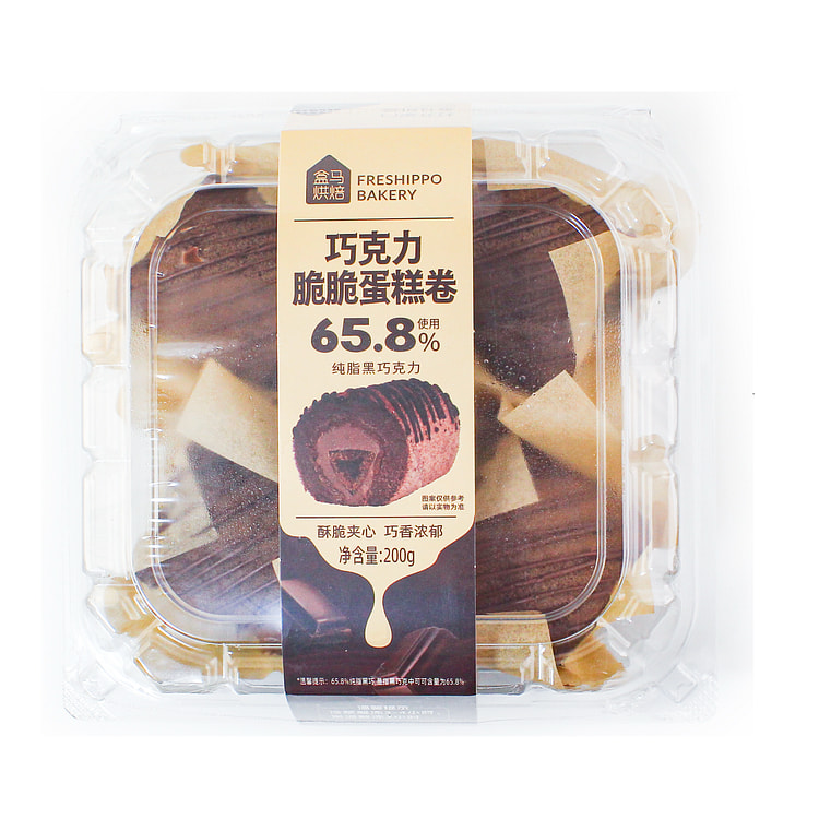 盒马 巧克力脆脆蛋糕卷 4PC 200 克