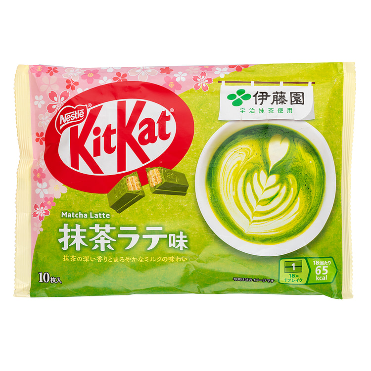 雀巢奇巧迷你抹茶拿铁味威化巧克力116g 10 pcs 4.09 盎司