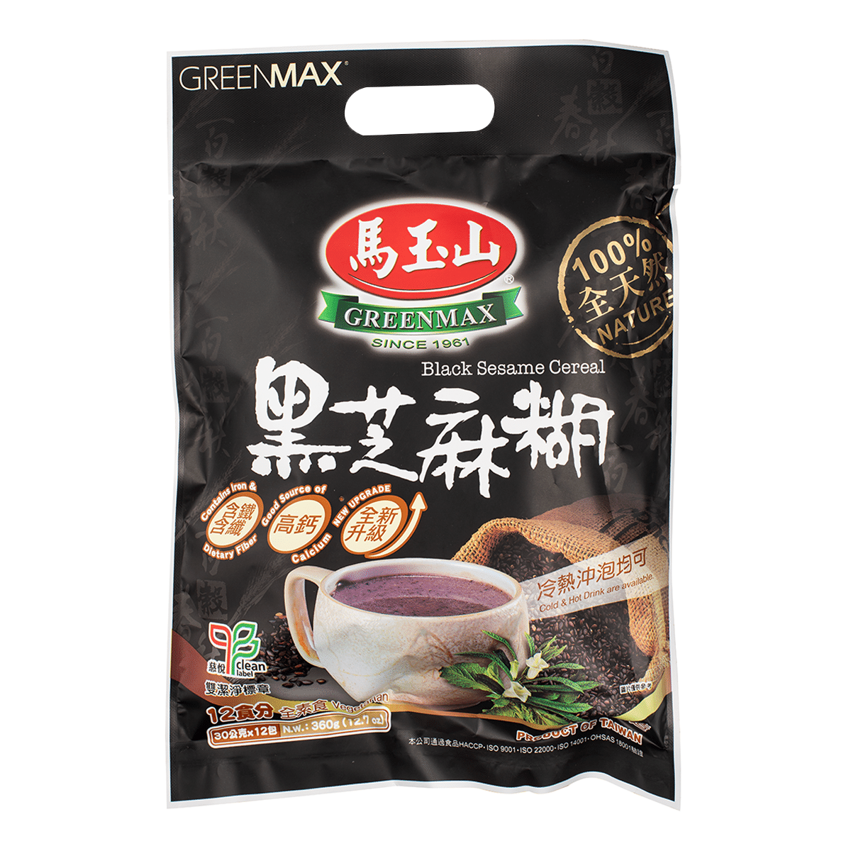 Greenmax Black Sesame Cereal 30g*12 pk 360 g