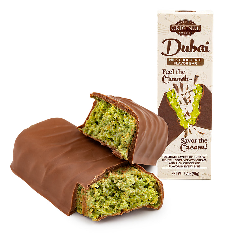 Original Natural Sweets Dubai Milk Chocolate Bar 3.2 盎司