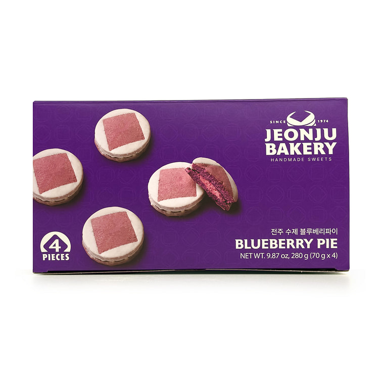Jeonju Bakery 手工蓝莓派（4枚）韩国精品甜点 280g 280 克
