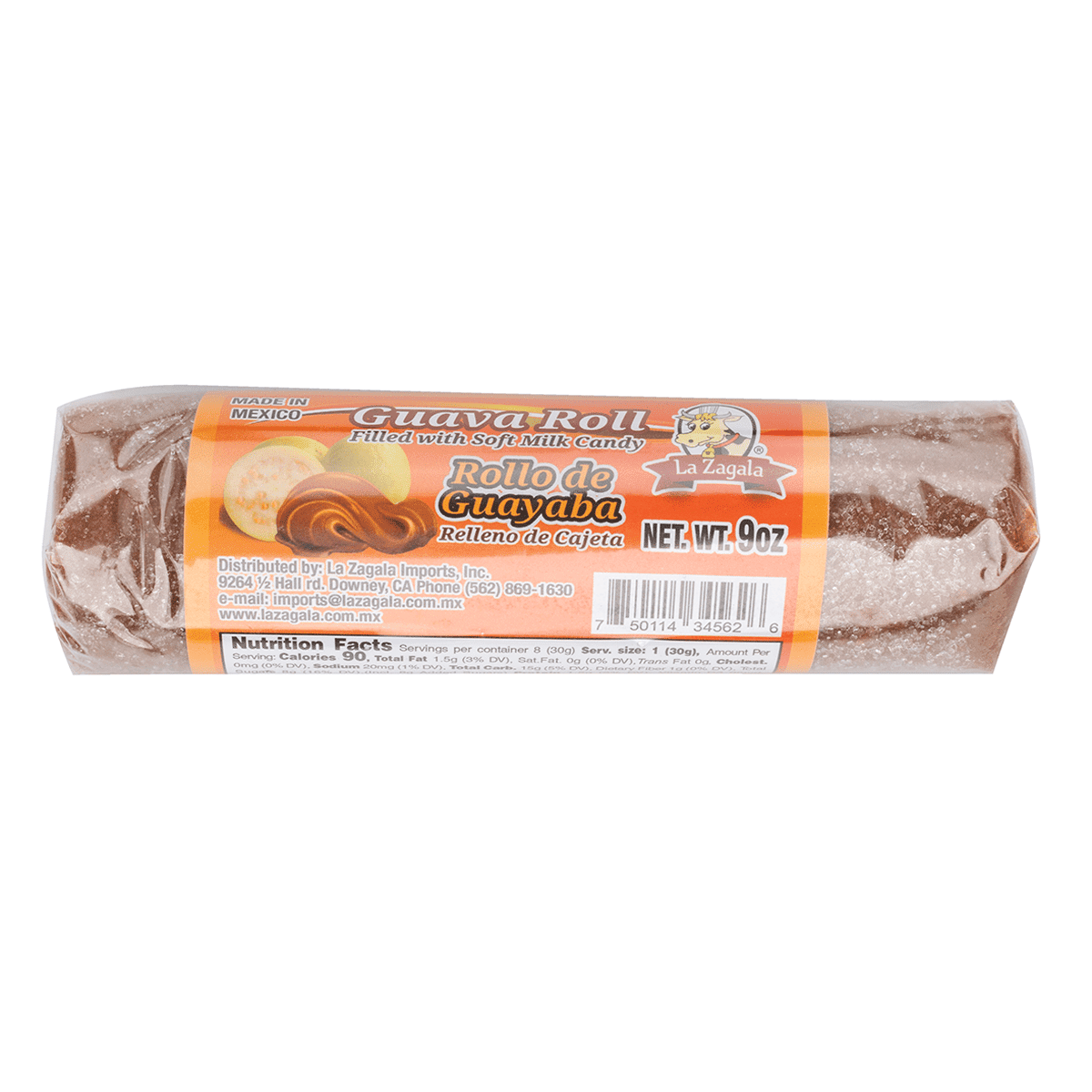 La Zagala Guava Roll filled with Milk candy 9 盎司