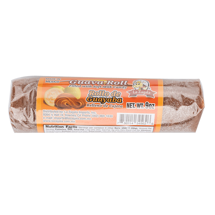 La Zagala Guava Roll filled with Milk candy 9 oz