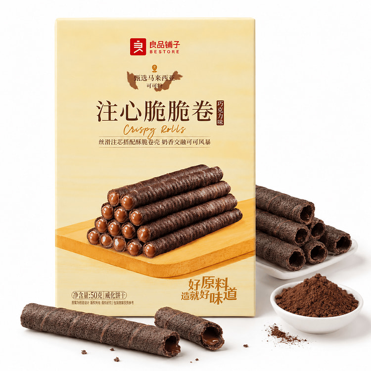 良品铺子 注心脆脆卷 巧克力味 50 克 (min 2)
