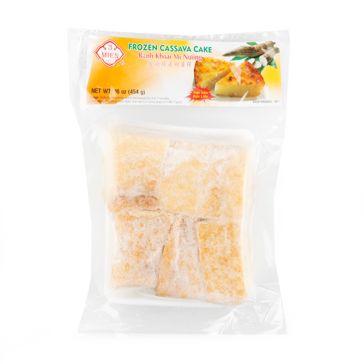 3 Mien Casava Cake (Banh Khoai Mi) Frozen 454 g
