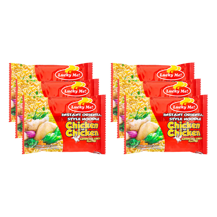 Lucky Me Instant Mami Chicken na Chicken 6pack 360 グラム