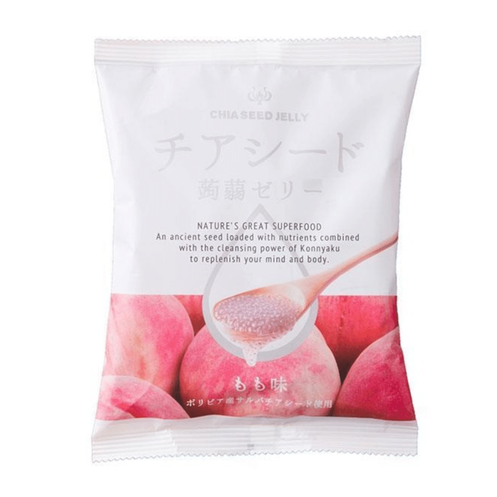 Gelatina de Konnyaku con Semillas de Chía Sabor Durazno Wakasho 6.1 oz