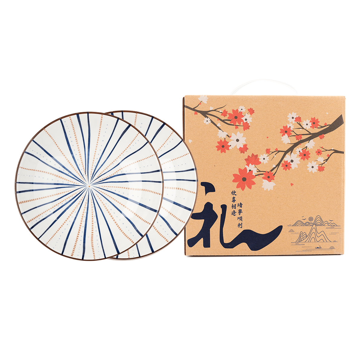 Japanese 8-inch plate/Hefeng Qingteng/20 * 20 * 5CM 1 케이스