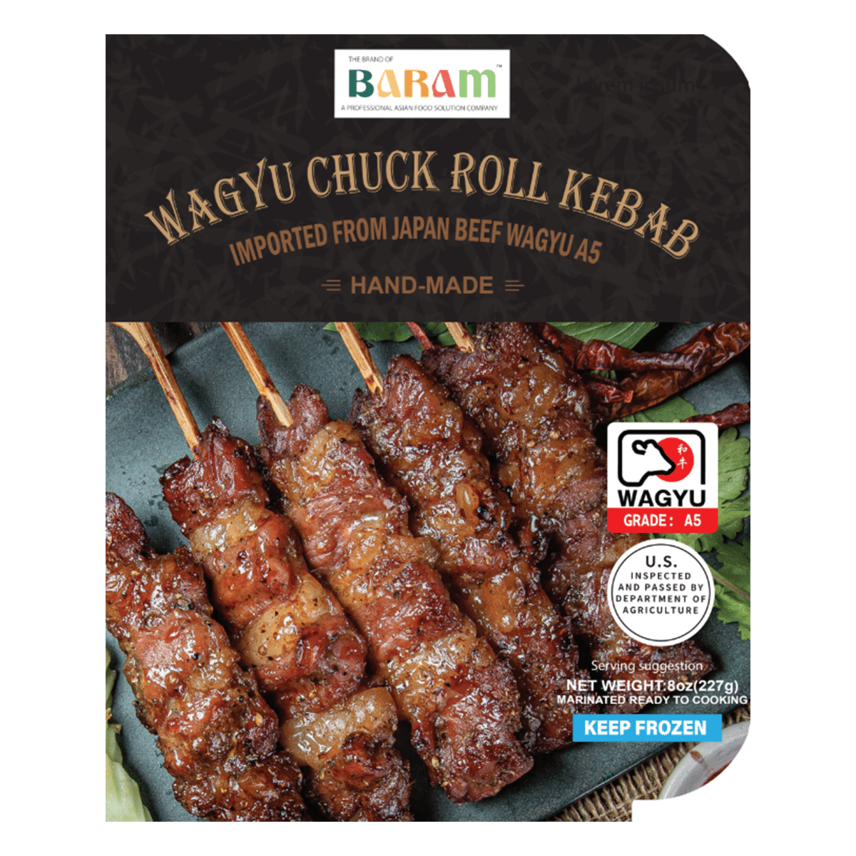 Japanese Wagyu Chuck Roll A5 Kebab (8 skewers) 12 oz