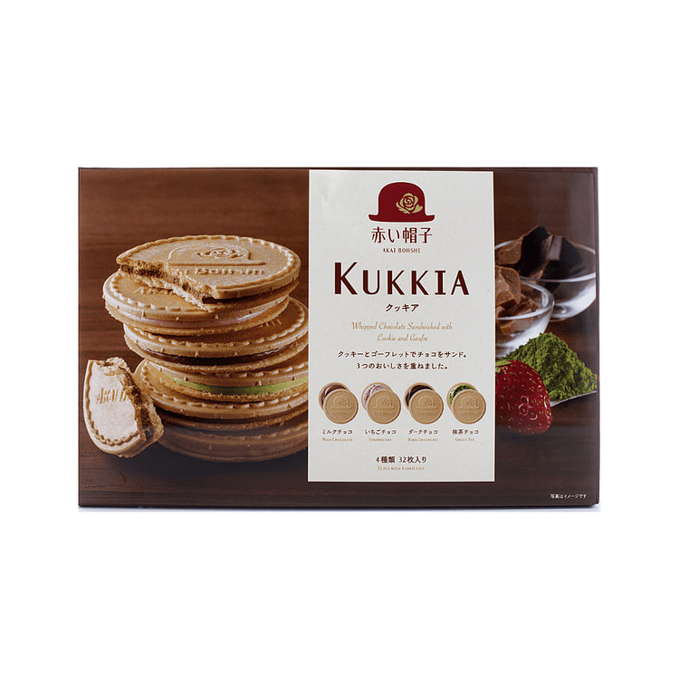AkaiBohshi Kukkia Whipped Chocolate Sandwiched with Cookie 4 Flavor 32pcs 8