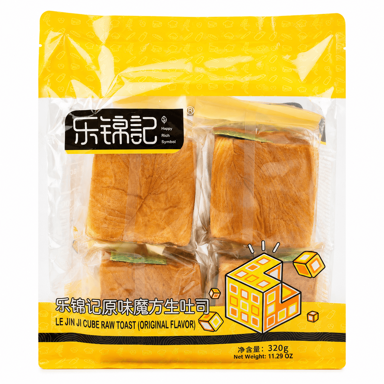 Get Lejinji Cube Raw Toast, 4pcs 320 g Delivered | Weee! Asian Market