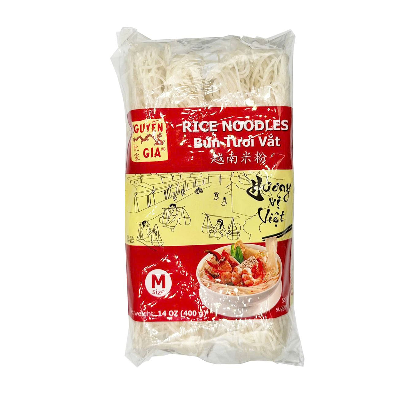 Bún Tươi Vắt Sợi Vừa Nguyễn Gia 14 oz