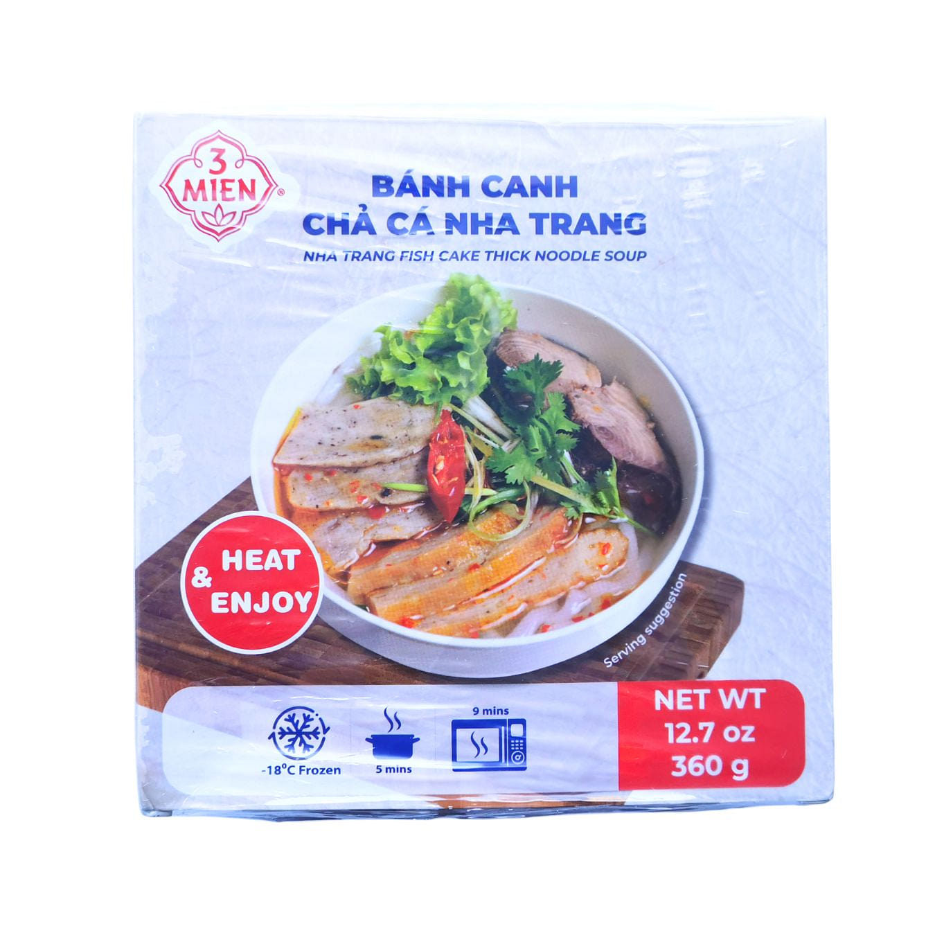 3 Mien Nha Trang Fish Cake Thick Noodle Soup, Frozen 360 g