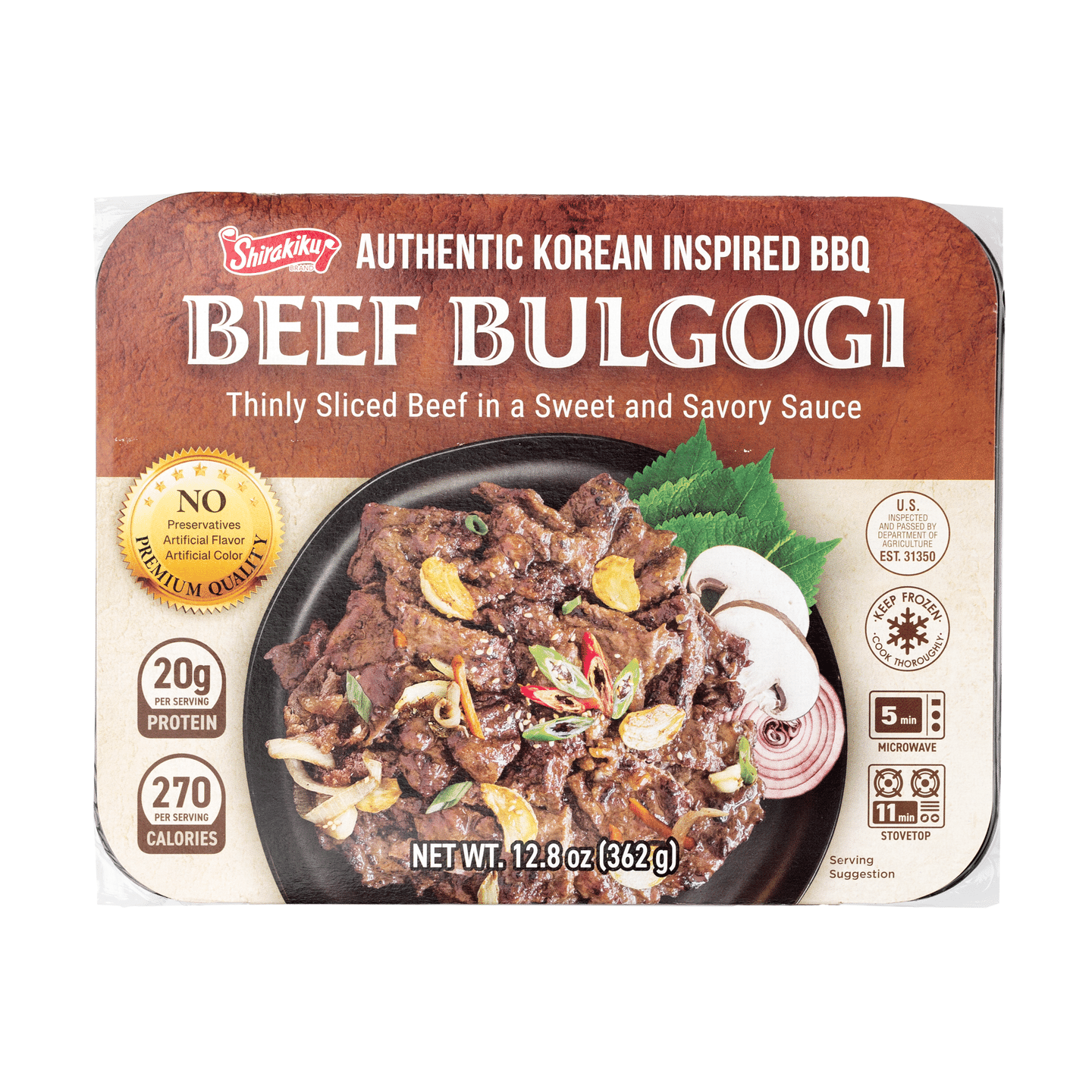 Bulgogi de Carne Coreana SHIRAKIKU 2.5 porções 12.8 oz