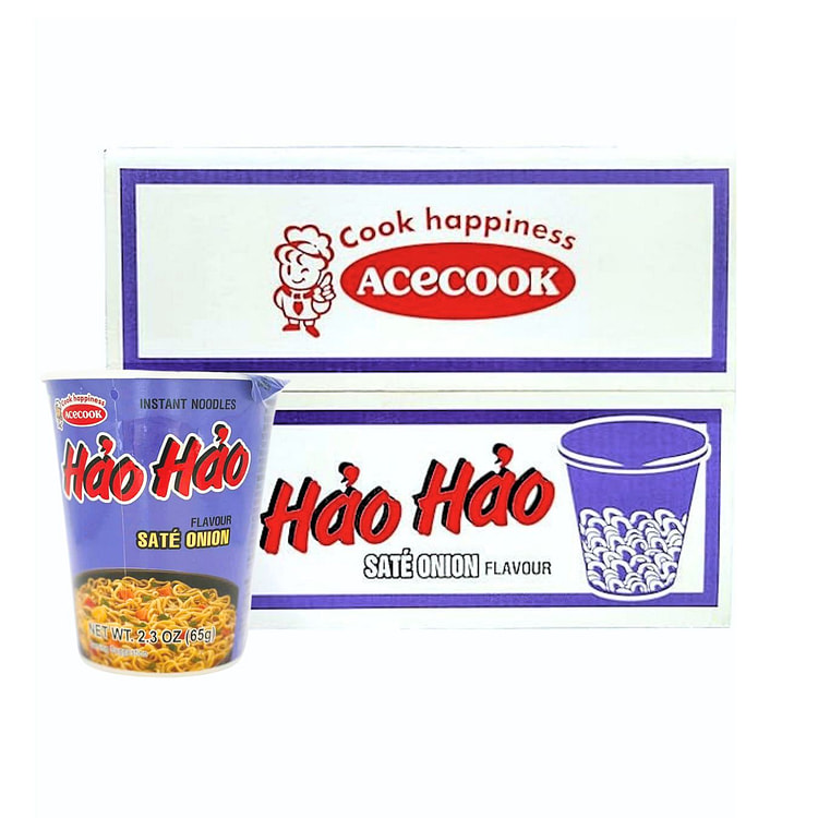 Acecook Hao Hao Sate Onion Cup Instant Noodle (12 cups) 1 case