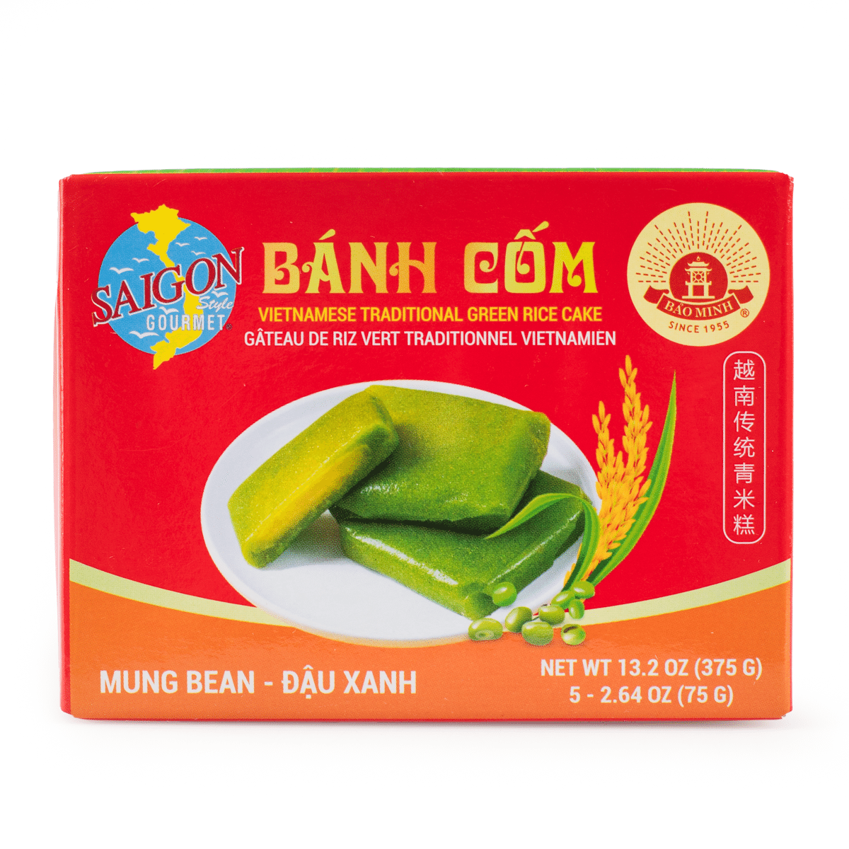 Saigon Gourmet Vietnamese Traditional Green Rice Cake Mung Bean, Frozen 13.2 oz