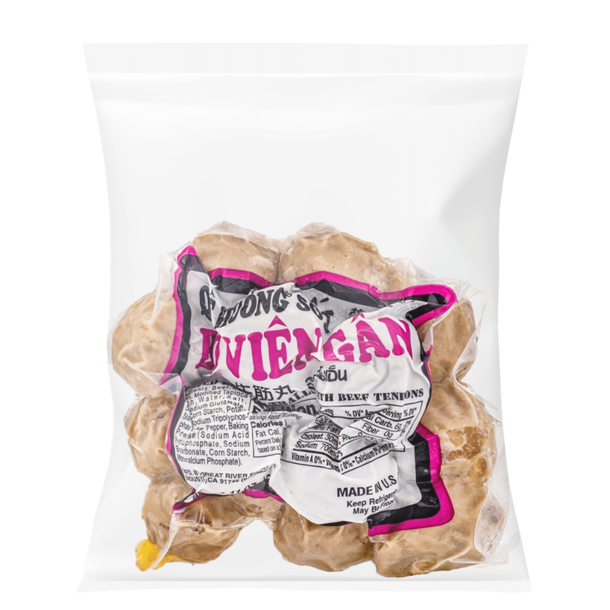 Que Huong Beef Tendon Meatballs, Frozen 11 oz