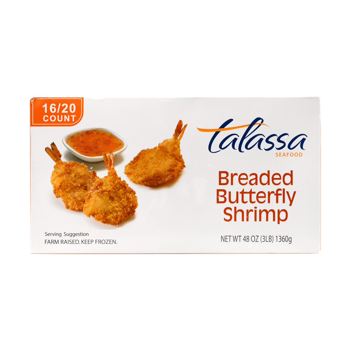Camarões Empanados Borboleta Talassa , congelados 3 lb