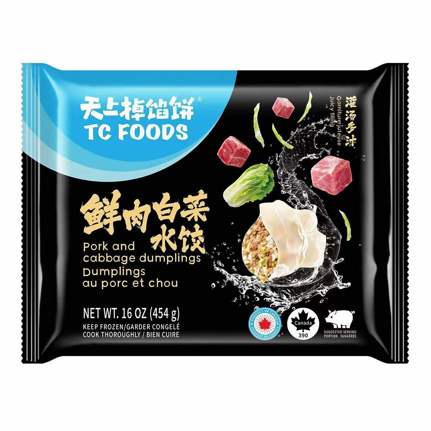 天上掉馅饼 鲜肉白菜水饺 454 克