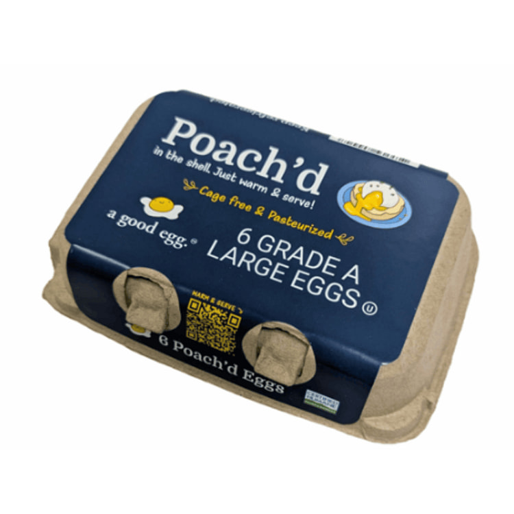 Poach’d Cage free & Pasteurized large eggs 6 count