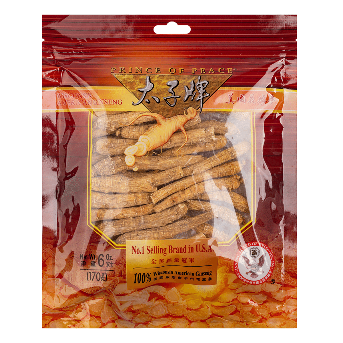 POP American Ginseng Root (L) Medium, 6OZ Gift Bag 6 oz