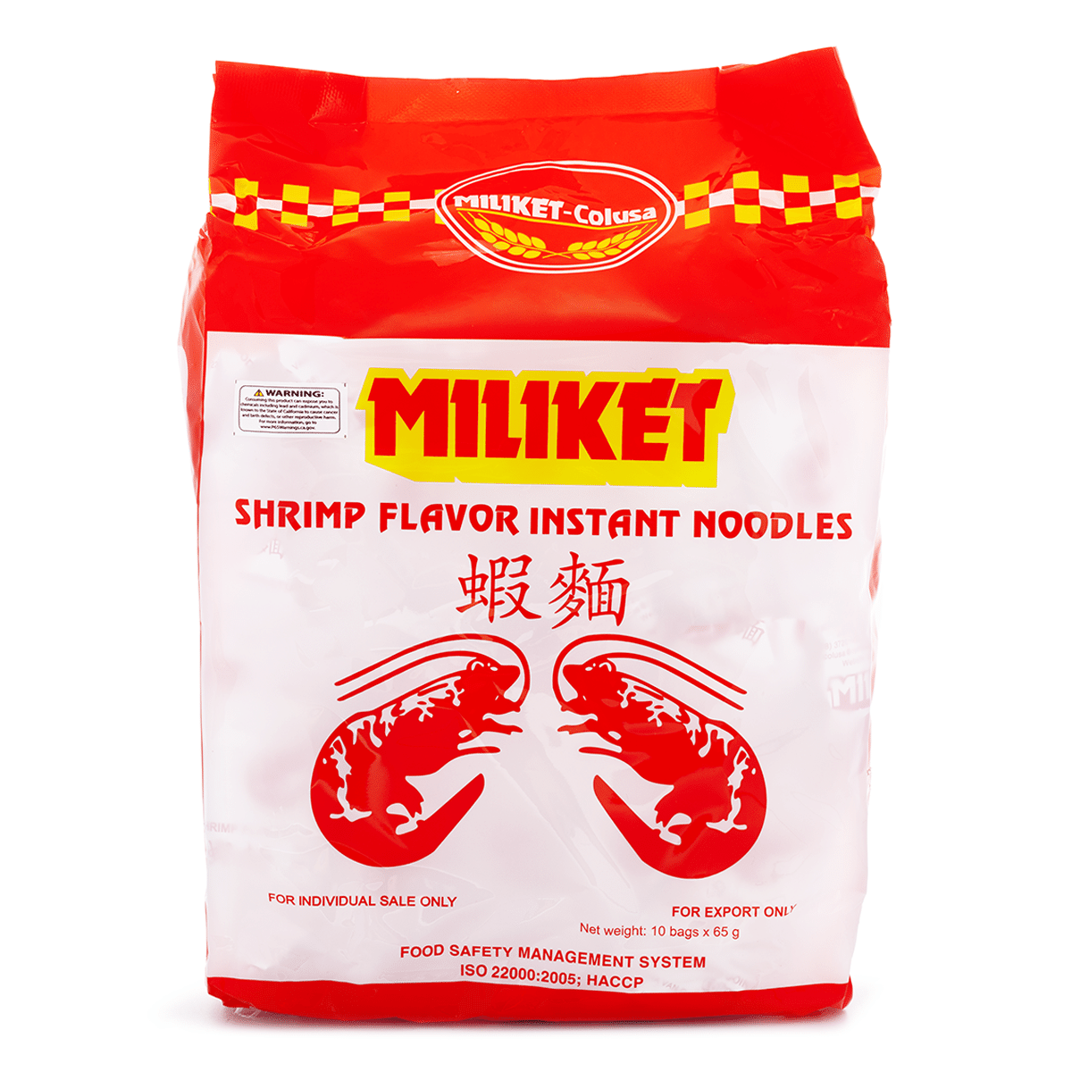 Miliket-Original Instant Noodle Shrimp Flavor 10pk 650 g