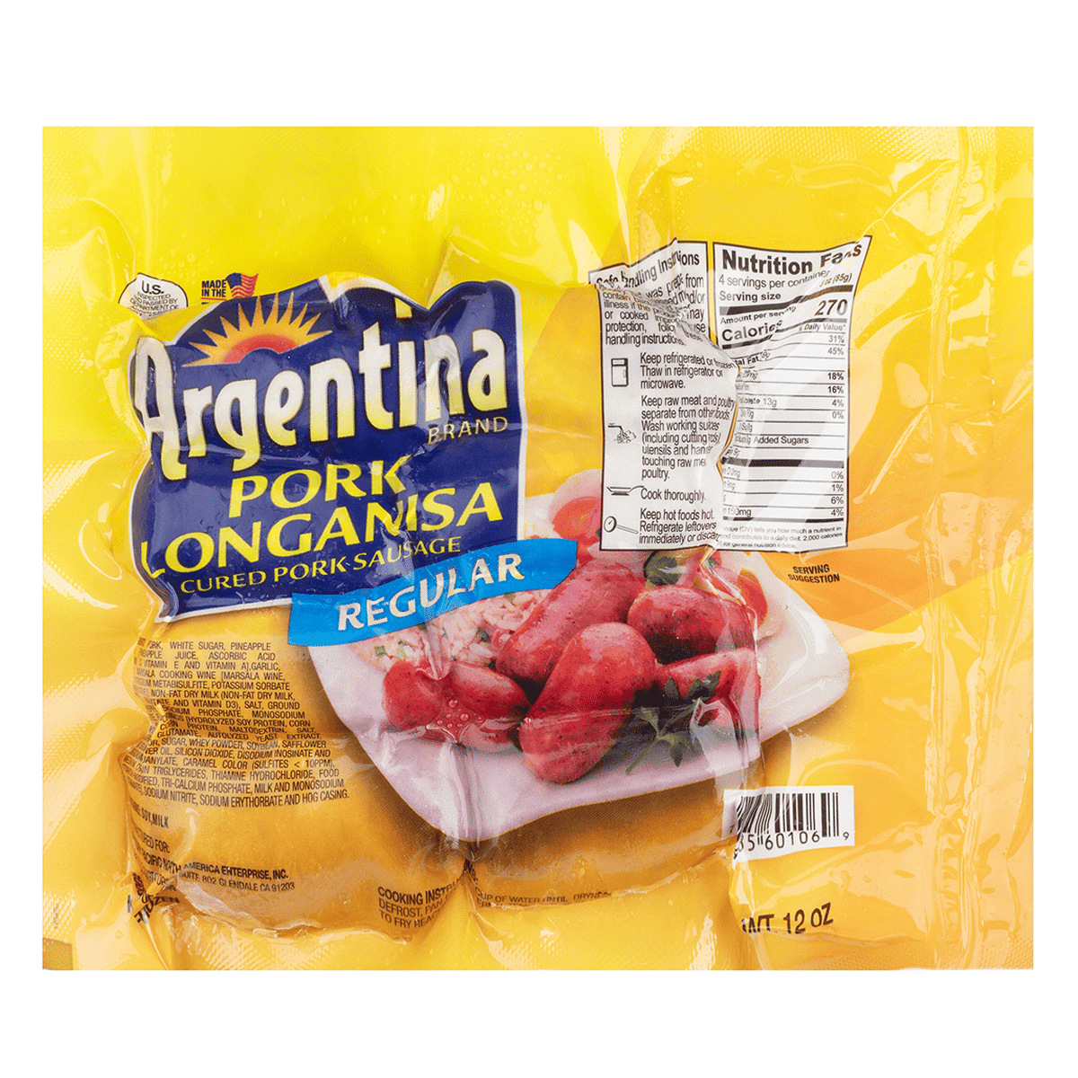Argentina Pork Longanisa (Regular) 12 onza(s)
